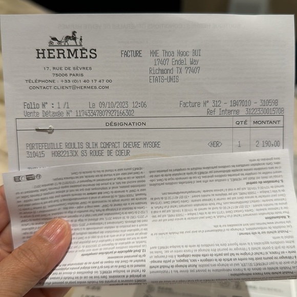 Authentic Hermes Roulis Slim Compact Chèvre Mysore palladium hardware - Picture 14 of 15